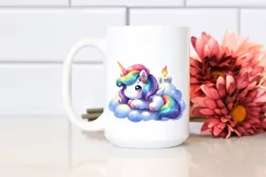 Cute Halloween Baby Unicorn Sticker | Sublimation Clipart Product Image 2