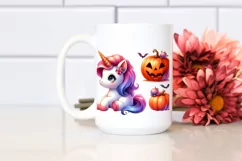 Cute Halloween Baby Unicorn Sticker | Sublimation Clipart Product Image 2