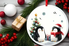 Winter Penguin Watercolor PNG Product Image 2