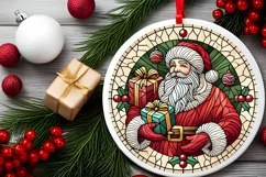 Round Christmas Ornament Sublimation|Clipart Product Image 1