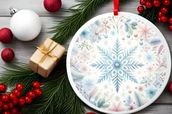 Round Christmas Ornament Sublimation|Clipart Product Image 2