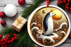 Round Christmas Ornament Sublimation|Clipart Product Image 1