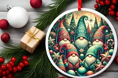 Round Christmas Ornament Sublimation|Clipart Product Image 1