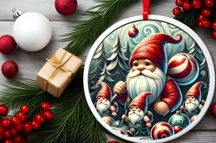 Round Christmas Ornament Sublimation|Clipart Product Image 1