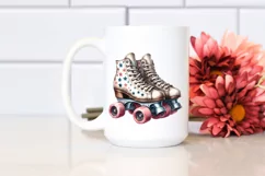 Vintage Roller Skates with Stars | Sublimation Clipart Product Image 2