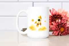 Whimsical Watercolor Rocket, Transparent PNG Product Image 2