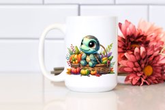 Colorful Artistic Baby Turtle Quirky | Sublimation | Clipart Product Image 2