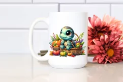 Colorful Artistic Baby Turtle Quirky | Sublimation | Clipart Product Image 2