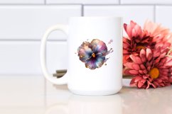 Shiny Abstract Pansy with Golden Insertions | Clipart Product Image 2