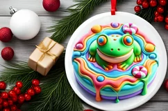 Round Christmas Ornament Sublimation|Clipart Product Image 1