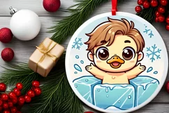 Round Christmas Ornament Sublimation|Clipart Product Image 1