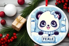 Round Christmas Ornament Sublimation|Clipart Product Image 2