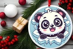 Round Christmas Ornament Sublimation|Clipart Product Image 2