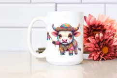 Colorful Cow in Volta Dancer's Outfit, PNG Product Image 2