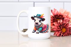 Colorful Cow in Volta Dancer&#039;s Outfit, PNG Product Image 2
