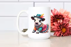Colorful Cow in Volta Dancer's Outfit, PNG Product Image 2