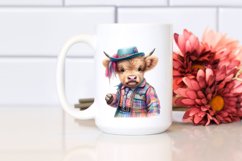 Colorful Highland Cow in Square Dancer&#039;s Outfit, PNG Product Image 2