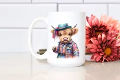 Colorful Highland Cow in Square Dancer's Outfit, PNG Product Image 2