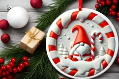 Round Christmas Ornament Sublimation|Clipart Product Image 1