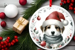 Colorful Dog Watercolor Christmas Scene Product Image 2