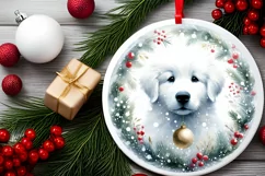 Pastel Christmas Dog Watercolor PNG Product Image 2