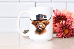 Cow Watercolor Highland Cow Portrait with Party Hat and Product Image 2