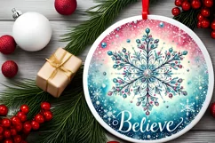 Round Christmas Ornament Sublimation|Clipart Product Image 2