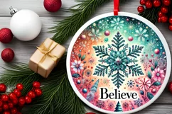 Round Christmas Ornament Sublimation|Clipart Product Image 2