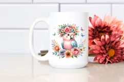 Watercolor Parrot Flower Crown | Clipart Product Image 2