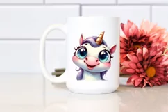 Funny Big Eyes Expressive Unicorn, PNG Product Image 2