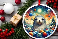 Round Christmas Ornament Sublimation|Clipart Product Image 2