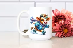Running Baby Cow for Winter PNG Product Image 2