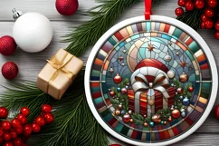 Round Christmas Ornament Sublimation|Clipart Product Image 1