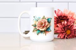 Abstract Wooden Camelia Stained | Sublimation | Clipart Product Image 2