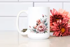Sleeping Flamingo in a Flower Clipart Product Image 2