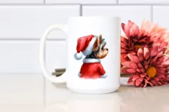 Cute Dog with Santa Hat, Summer PNG Product Image 2
