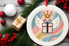 Round Christmas Ornament Sublimation|Clipart Product Image 1
