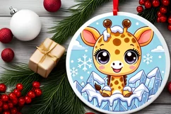 Round Christmas Ornament Sublimation|Clipart Product Image 1