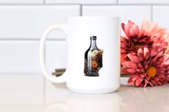 Abstract Bottle with Chrysanthemum | Sublimation | Clipart Product Image 2