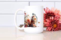 Abstract Bottle with Chrysanthemum | Sublimation | Clipart Product Image 2