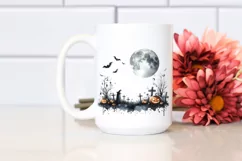 Watercolor Halloween Moon PNG Product Image 2