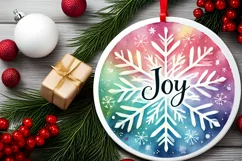 Round Christmas Ornament Sublimation|Clipart Product Image 2