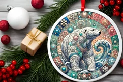 Round Christmas Ornament Sublimation|Clipart Product Image 1