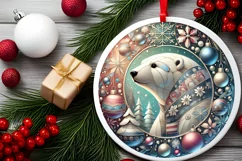 Round Christmas Ornament Sublimation|Clipart Product Image 1