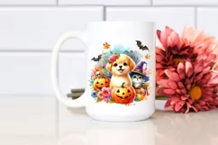 Cute Baby Dog Halloween Scene | Sublimation | Clipart Product Image 2