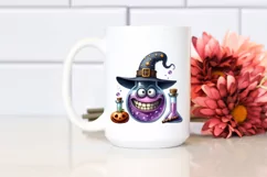 Funny Watercolor Halloween Magic Potion Goofy Smile Clipart Product Image 2