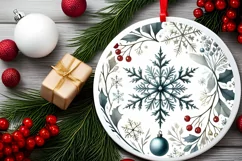 Round Christmas Ornament Sublimation|Clipart Product Image 2