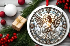 Round Christmas Ornament Sublimation|Clipart Product Image 1