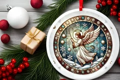 Round Christmas Ornament Sublimation|Clipart Product Image 1
