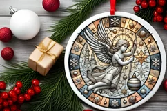 Round Christmas Ornament Sublimation|Clipart Product Image 1